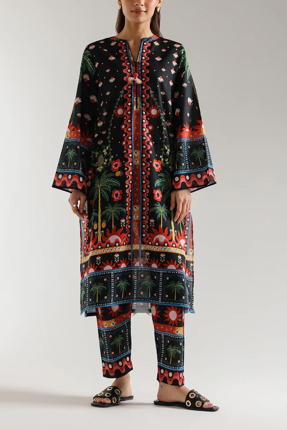 Stitched 2 piece printed shirt and trouser VK-126